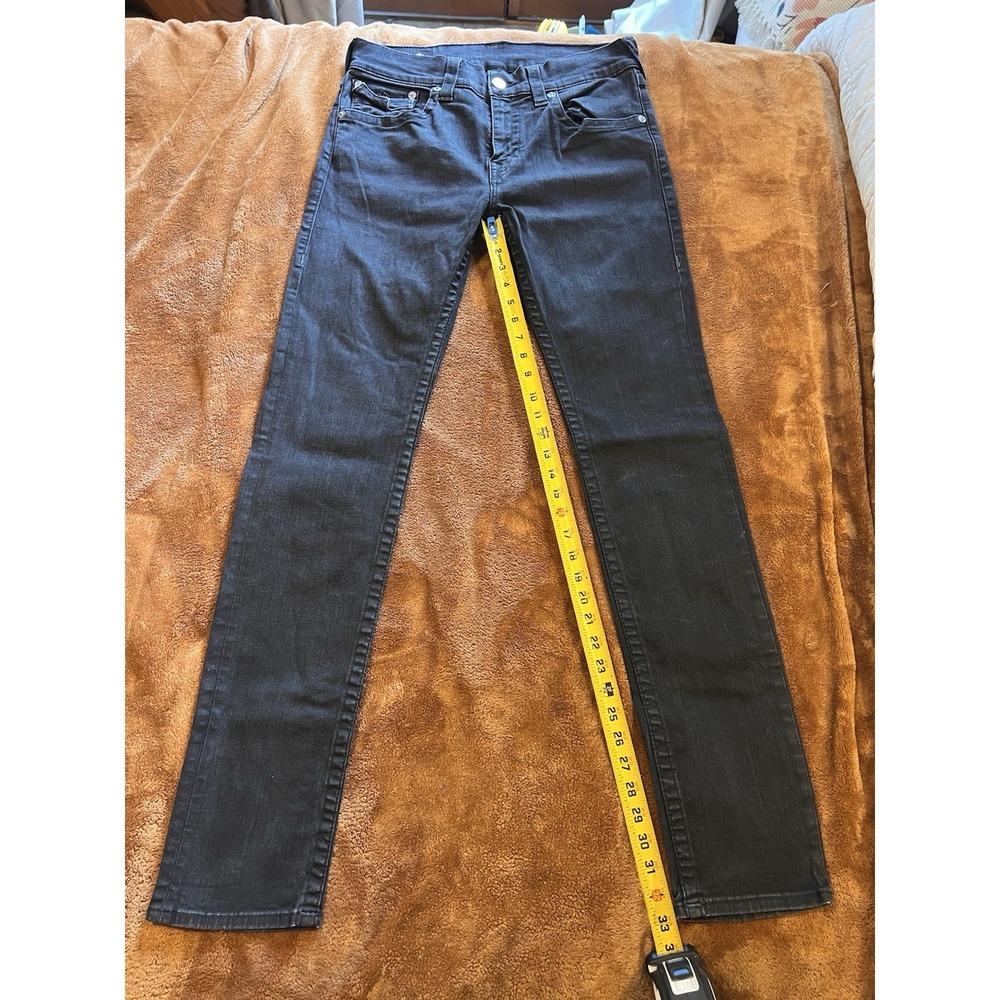 True Religion Men's Black Jeans Size 33 Rocco Relaxed Skinny Style